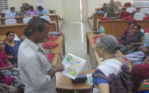 Rajasthan one of the participants clarifies doubts with trainer